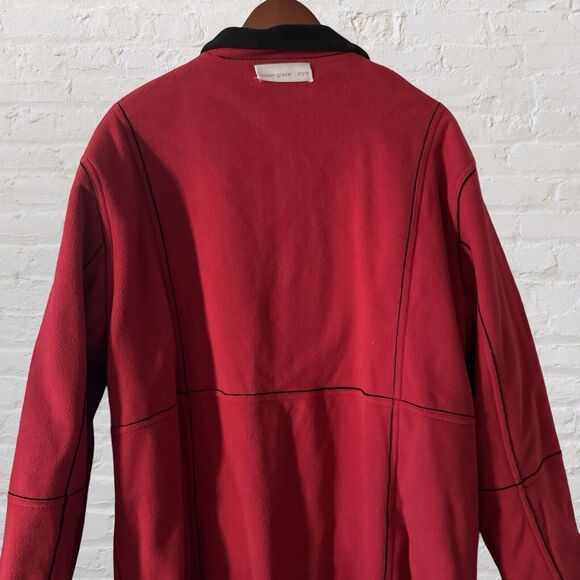 NWT Susan Graver Reversible Black Red Fleece Coat  Size  1X Full Front Button - Picture 12 of 16